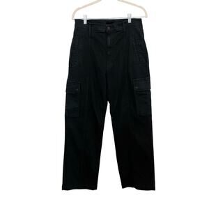 Mother Jeans Womens Size 30 Black Rambler Cargo Y2K Baggy Ankle‎ High Waist